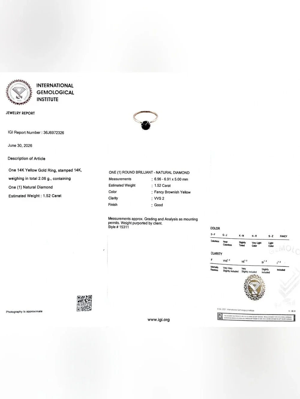 N/A certified diamond